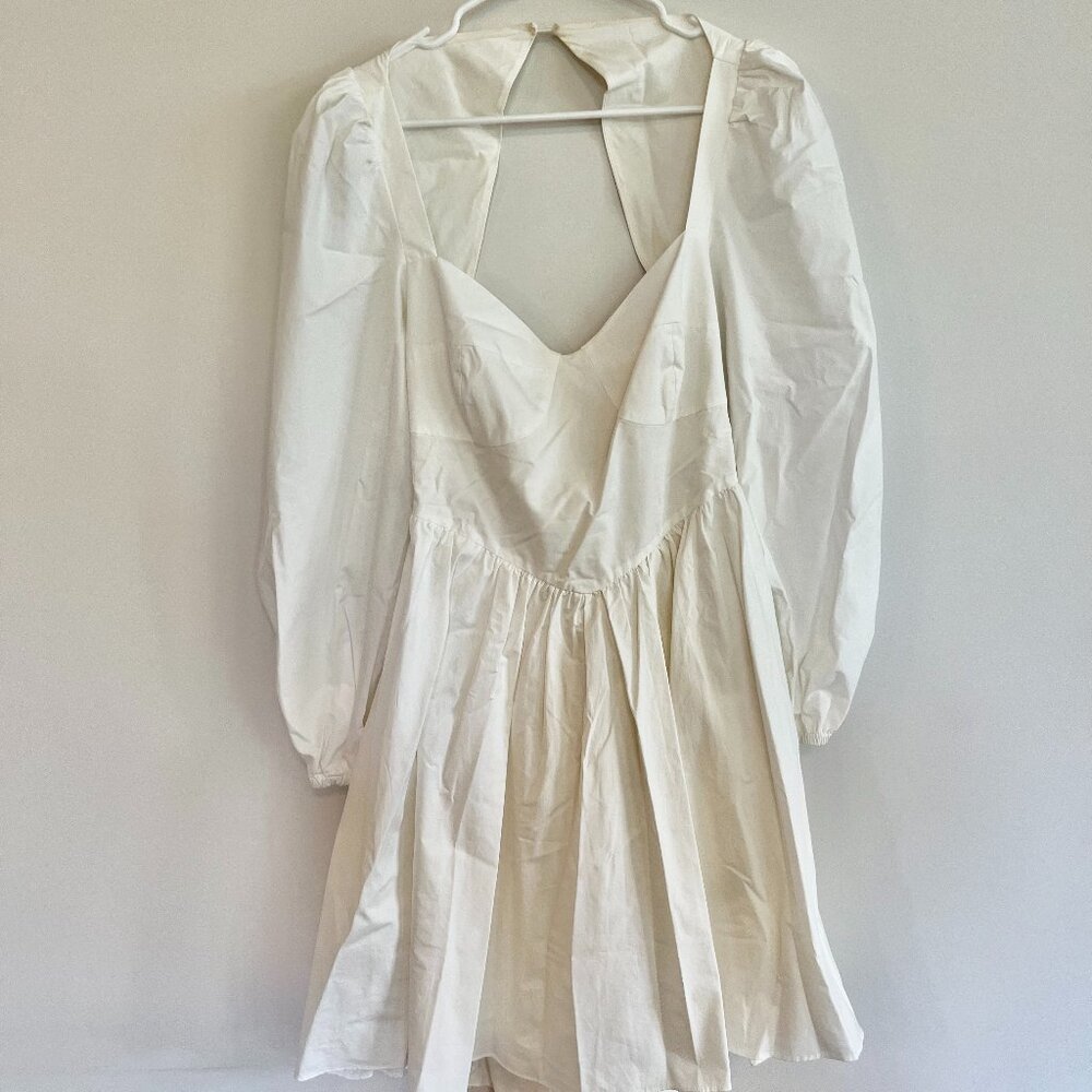 The Drop Women's Bright White Bridal Back Bow Mini Dress by @rachmartino